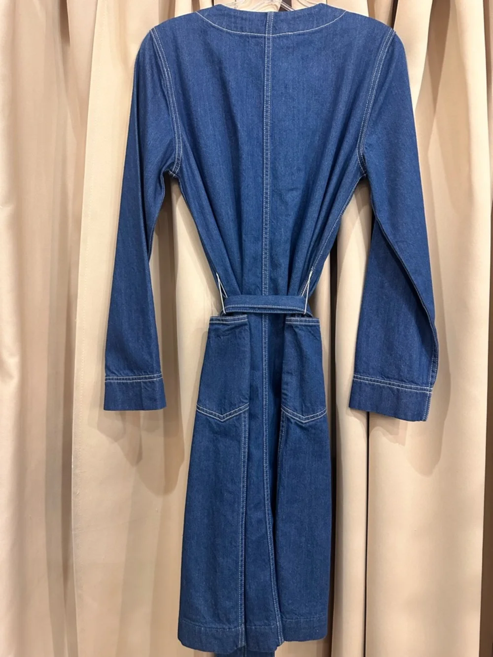 BCBGMaxAzria Blue Denim Shirt Dress NWT size XS - Picture 3 of 5